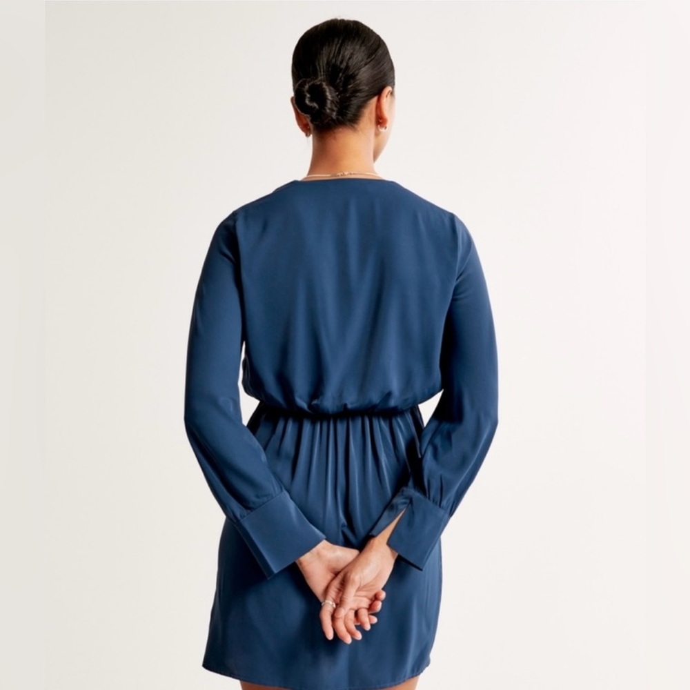 ABERCROMBIE & FITCH - Long Sleeve Draped Mini Dress Size S - Picture 2 of 13